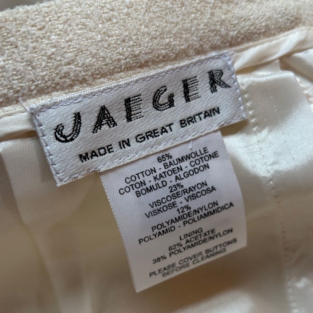 Jaeger Chic Cream Skirt and blazer and Tan Blazer Set - Picture 7 of 16